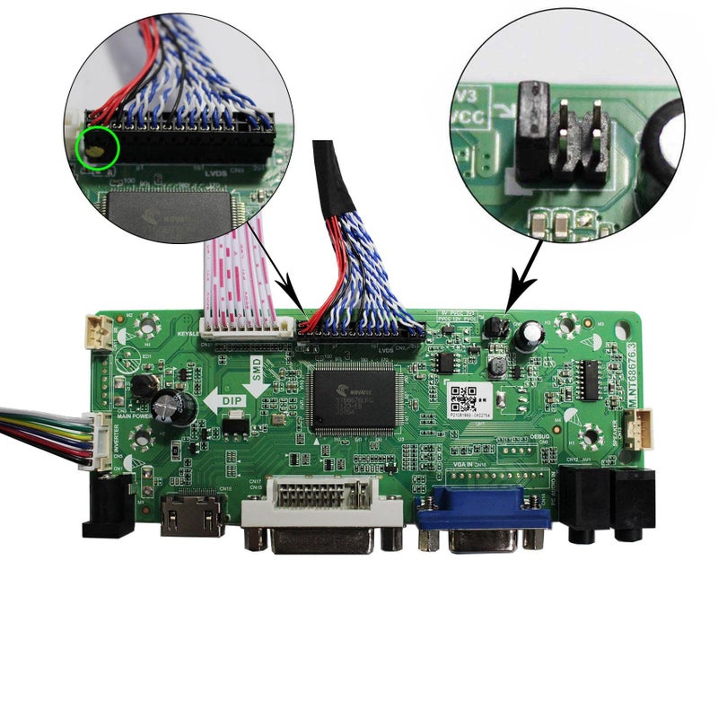 VSDISPLAY LVDs Controller Board 30 pins m.nt68676 for 17" 19" 1280x1024 M170EG01 M170EN01 M170EN06 M170ETN01 1 LCD Gaming Screen Panel - Image 2